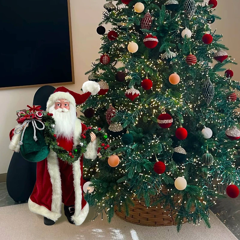 24" Santa with Toy Bag & Garland Tabletop Décor by Ashland®