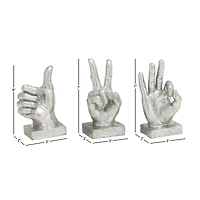 CosmoLiving by Cosmopolitan Silver Hand Sculpture Set