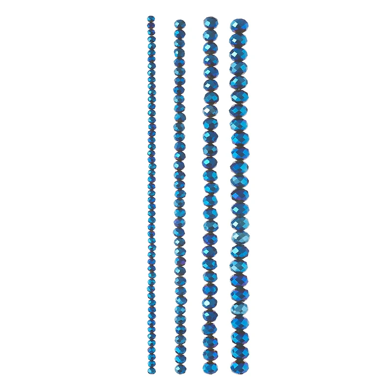 Sapphire Aurora Borealis Faceted Glass Round Beads by Bead Landing™