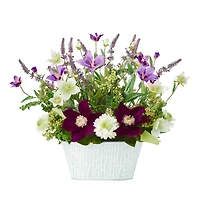 13" Mixed Flower Artificial Arrangement in Decorative Vase
