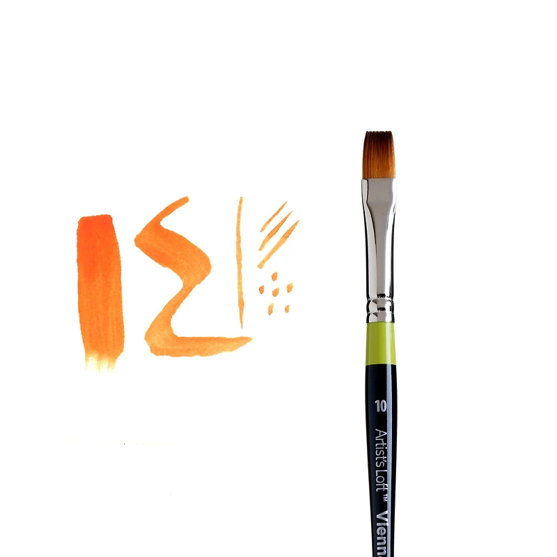 Golden Taklon Short Handle Flat Shader Brush by Artist's Loft™ Vienna