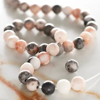 Pink & Gray Mix Agate Round Beads, 6mm by Bead Landing™