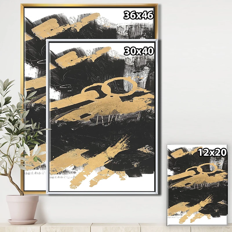 Designart - Gold and Black drift IV
