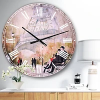 Designart Love in Paris VI French Country Wall Clock