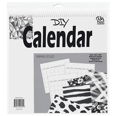 PA Paper™ Accents 12" x 12" Blank White 14 Month DIY Calendar
