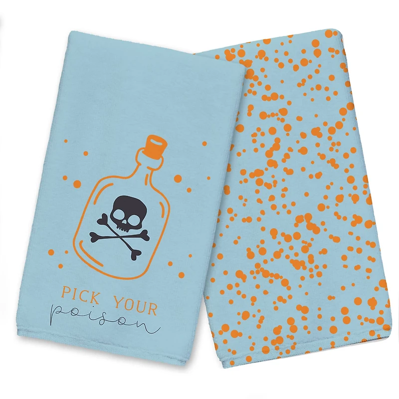 Blue & Orange Pick Your Poison Tea Towel Set