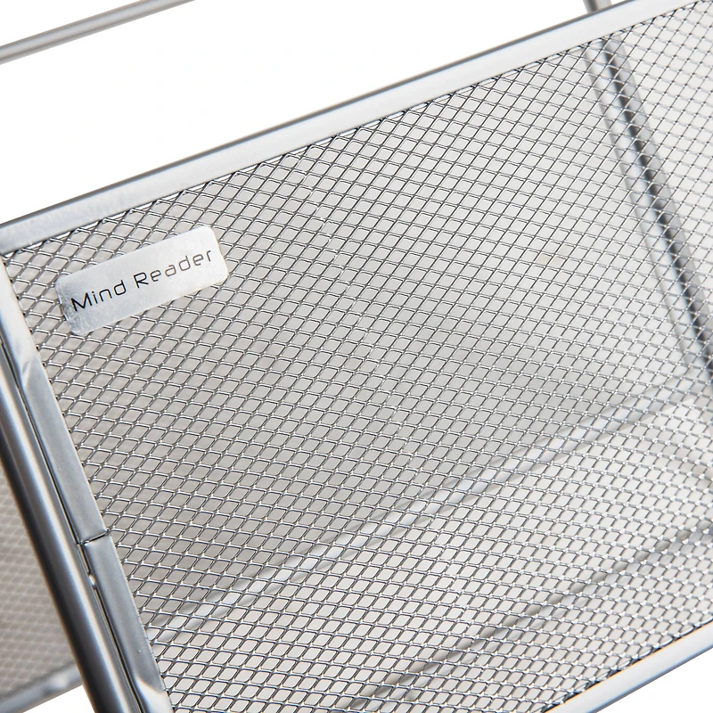 Mind Reader Hanging File Folder Organizer, Desktop Organizer, Storage, Office, Metal Mesh, Silver