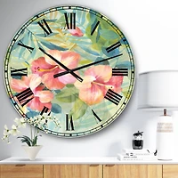 Designart Hibiscus Garden III Farmhouse Wall Clock