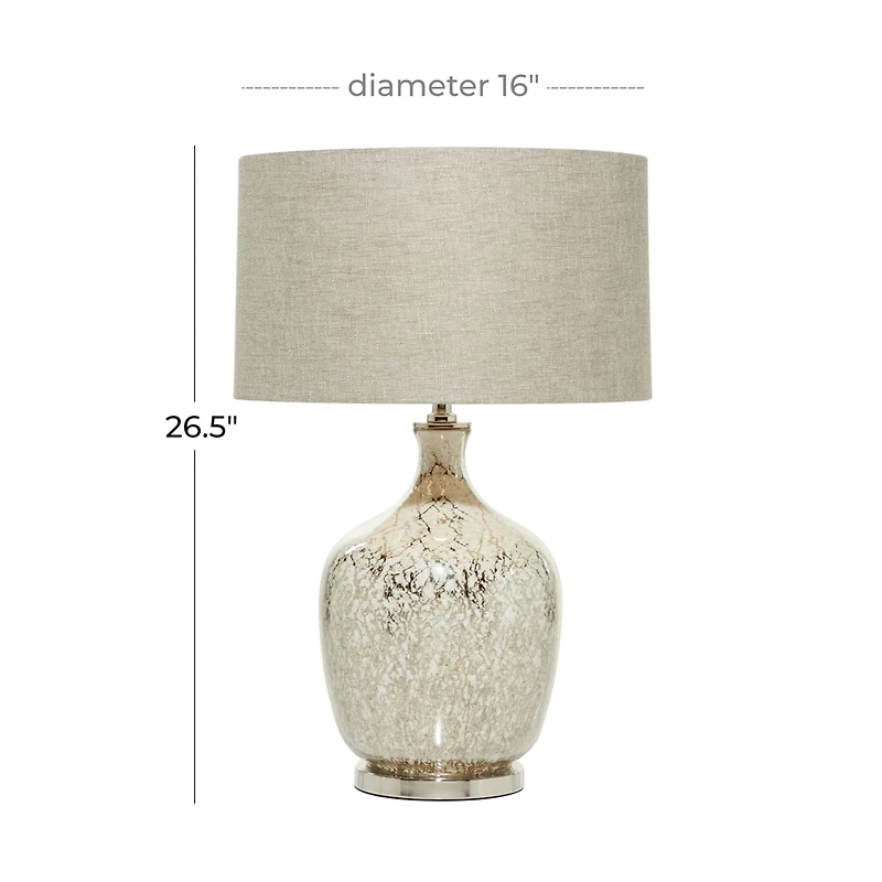 27" Silver Glass Glam Table Lamp