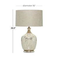 27" Silver Glass Glam Table Lamp