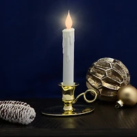 LED Lighted Window Candle with Oval Handle Base - 8"