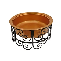 30" Deep Bowl Copper Fire Pit with Stand & Screen