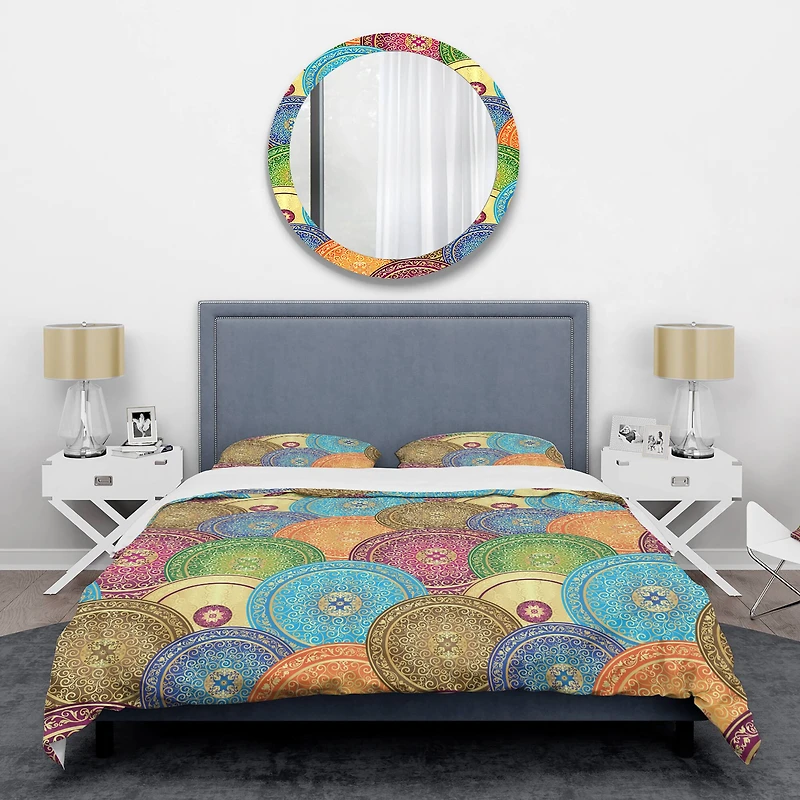 Designart 'Circular Retro Design IV' Mid-Century Duvet Cover Set