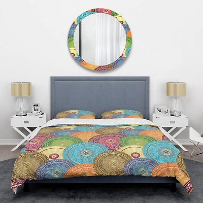 Designart 'Circular Retro Design IV' Mid-Century Duvet Cover Set