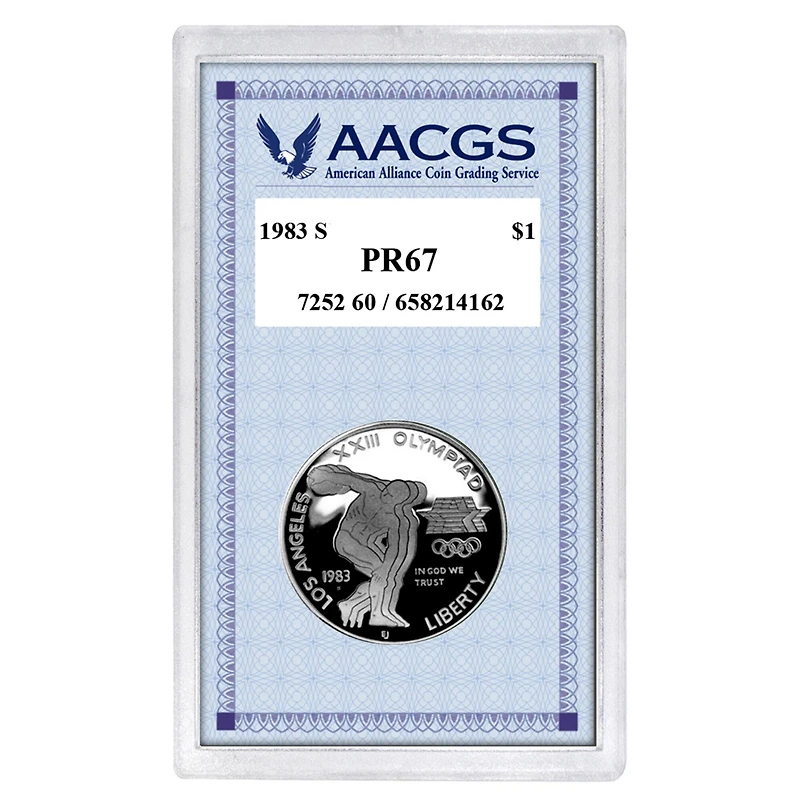 Proof 1983S Los Angeles Olympiad Commemorative Silver Dollar graded PR67