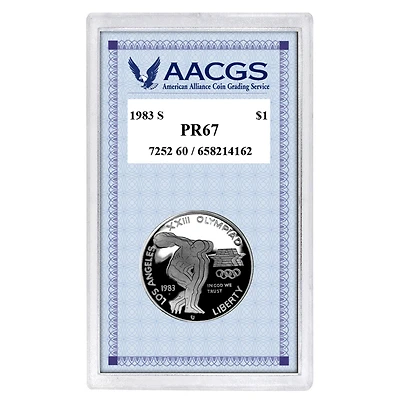 Proof 1983S Los Angeles Olympiad Commemorative Silver Dollar graded PR67