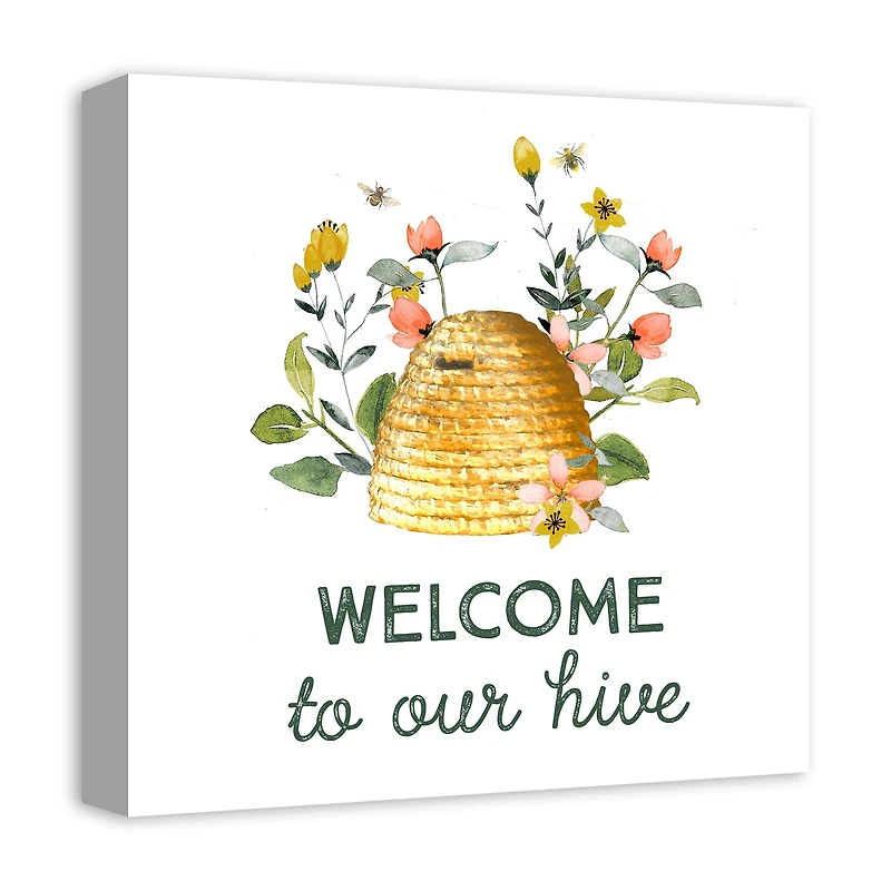 Designs Direct Welcome To Our Hive Canvas Wall Art