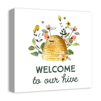 Designs Direct Welcome To Our Hive Canvas Wall Art