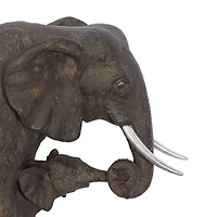 20" Dark Gray Eclectic Polystone Elephant Sculpture