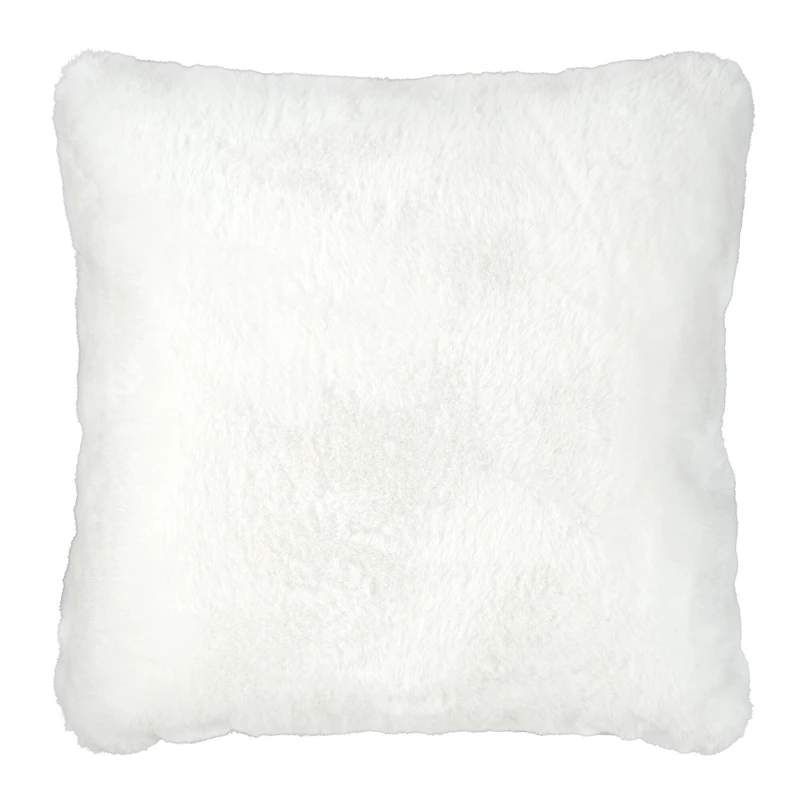 16" White Faux Fur Throw Pillow by Ashland®