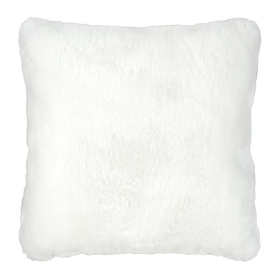 16" White Faux Fur Throw Pillow by Ashland®