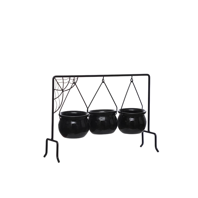 Black Ceramic Cauldrons with Stand by Celebrate It™