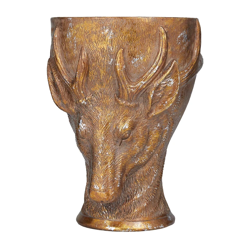 Bronze Polystone Traditional Planter, 14" x 10" x 10"