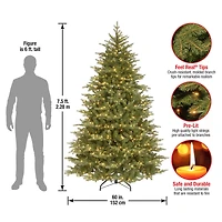 7.5ft. Pre-Lit Feel-Real® Nordic Spruce® Medium Artificial Christmas Tree, Clear Lights