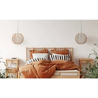 Hello Honey® Robert Stevenson Lighting Alaina 14" Natural Paper Rope & Metal Ceiling Light