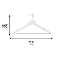 White Non-Slip Swivel Hook Wood Hangers, 24ct.