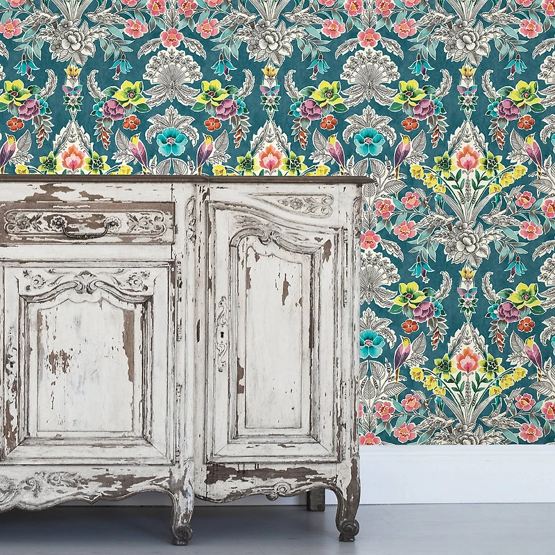 NuWallpaper Summer Love Teal Peel & Stick Wallpaper