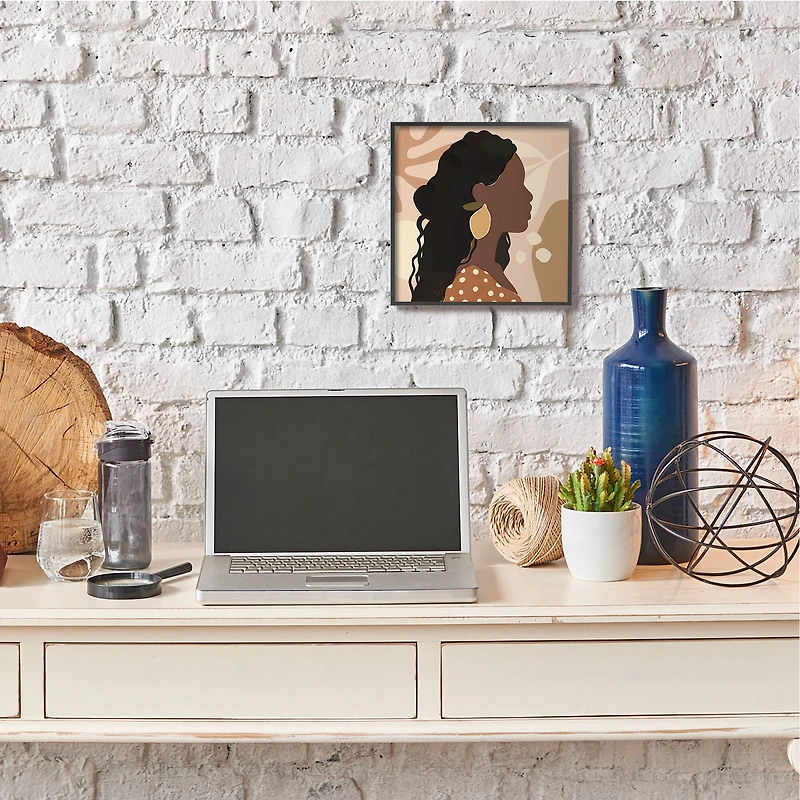 Stupell Industries Woman with Lemon Earrings Black Framed Wall Art