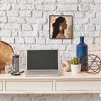 Stupell Industries Woman with Lemon Earrings Black Framed Wall Art