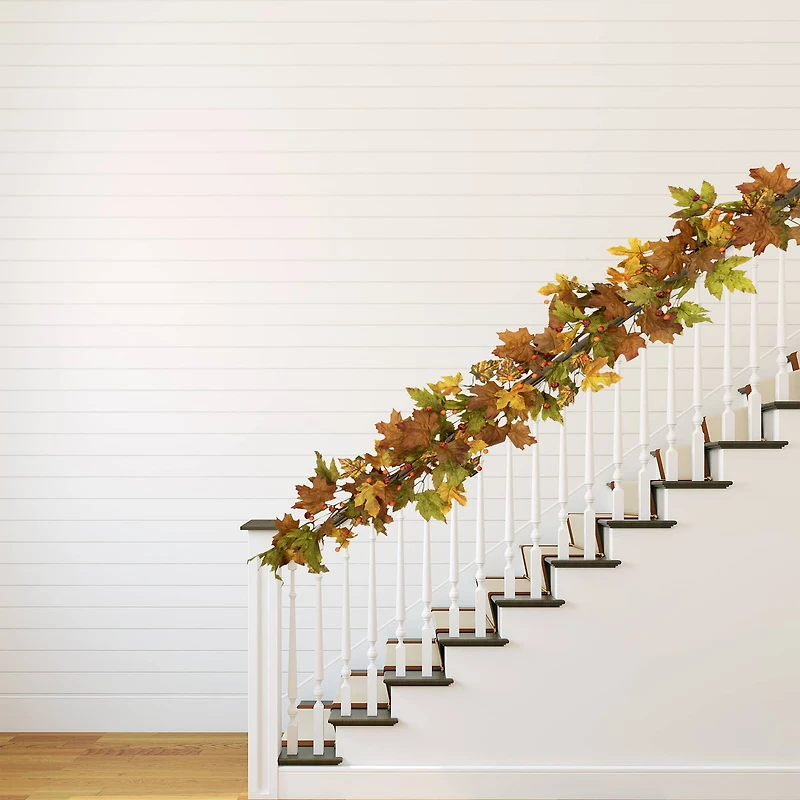 5ft. Maple Leaves & Berries Artificial Fall Harvest Garland