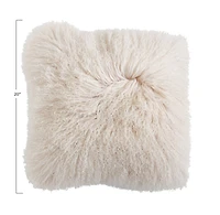 Hello Honey® Cream Mongolian Lamb Fur Throw Pillow