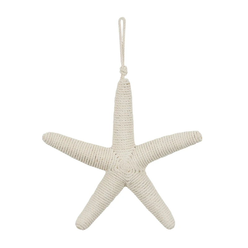 12.5" Handmade Wrapped Jute Starfish Hanging Wall Décor