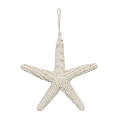 12.5" Handmade Wrapped Jute Starfish Hanging Wall Décor
