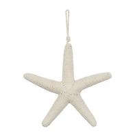 12.5" Handmade Wrapped Jute Starfish Hanging Wall Décor