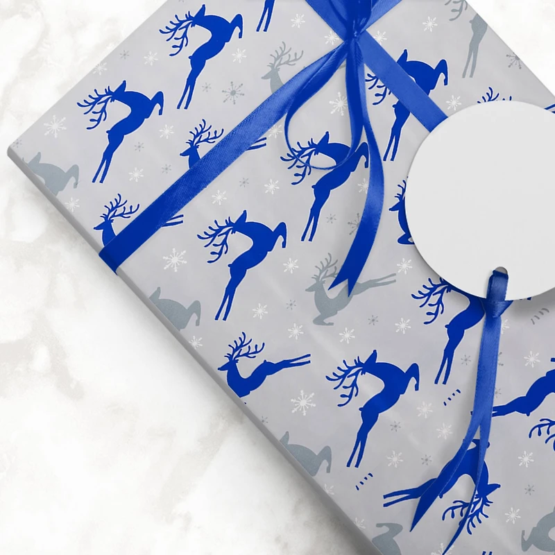 JAM Paper Hopping Reindeer Gift Wrap
