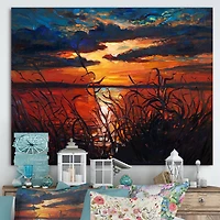Designart - Romantic Sunset By Lakeside