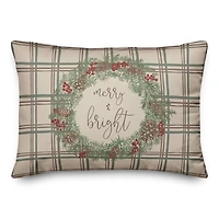 Merry & Bright Plaid Rectangle Throw Pillow