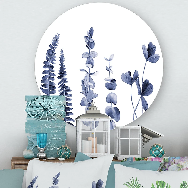 Designart - Navy Blue Eucalyptus I