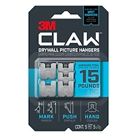 3M CLAW™ 15lb. Drywall Picture Hangers, 5ct.
