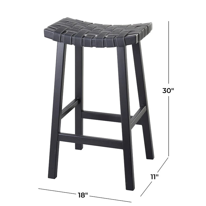 Black Birch Rustic Bar Stool, 30" x 18" x 11"