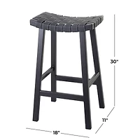 Black Birch Rustic Bar Stool, 30" x 18" x 11"