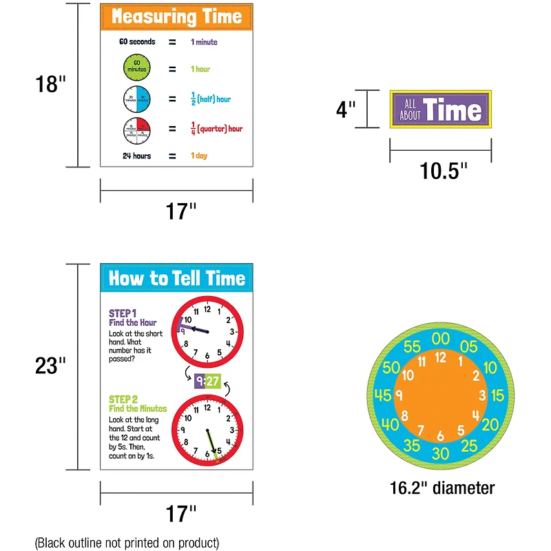 Carson Dellosa Education All About Time Grade 1-5 Bulletin Board Set