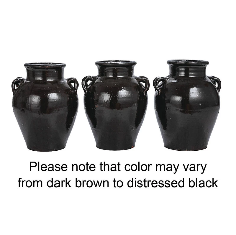 Hello Honey® 12" Black Decorative Clay Jar