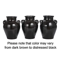 Hello Honey® 12" Black Decorative Clay Jar