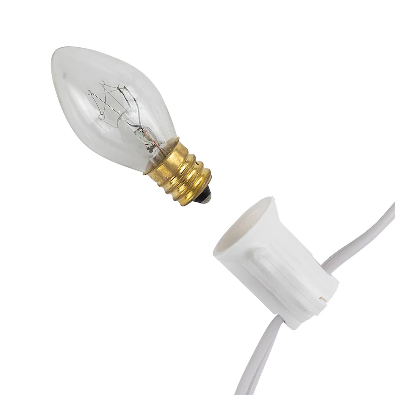 25 Count Clear C7 Christmas Lights 24ft White Wire