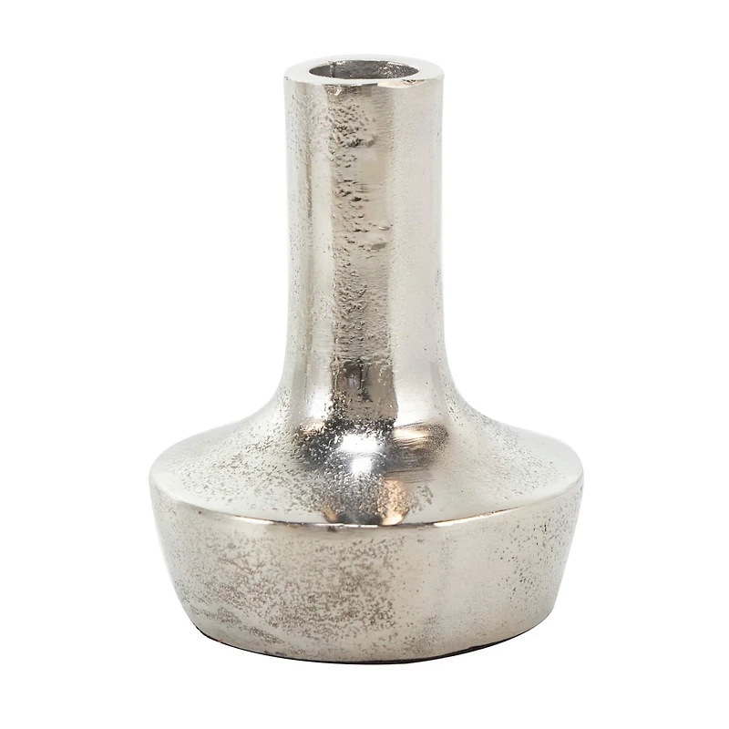 Silver Aluminum Candle Holder with Rounded Base Set